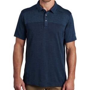 Kuhl Engineered Polo Shirt Medium Mens Blue Performance Outdoor Hiking Travel